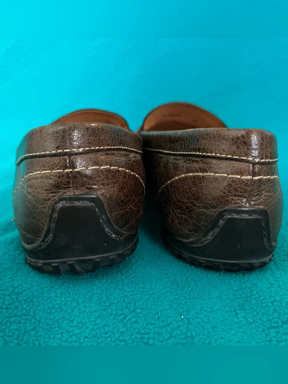 Martin Dingman Mens Walnut Brown Bill Water Buffalo Penny Loafers Sz 9